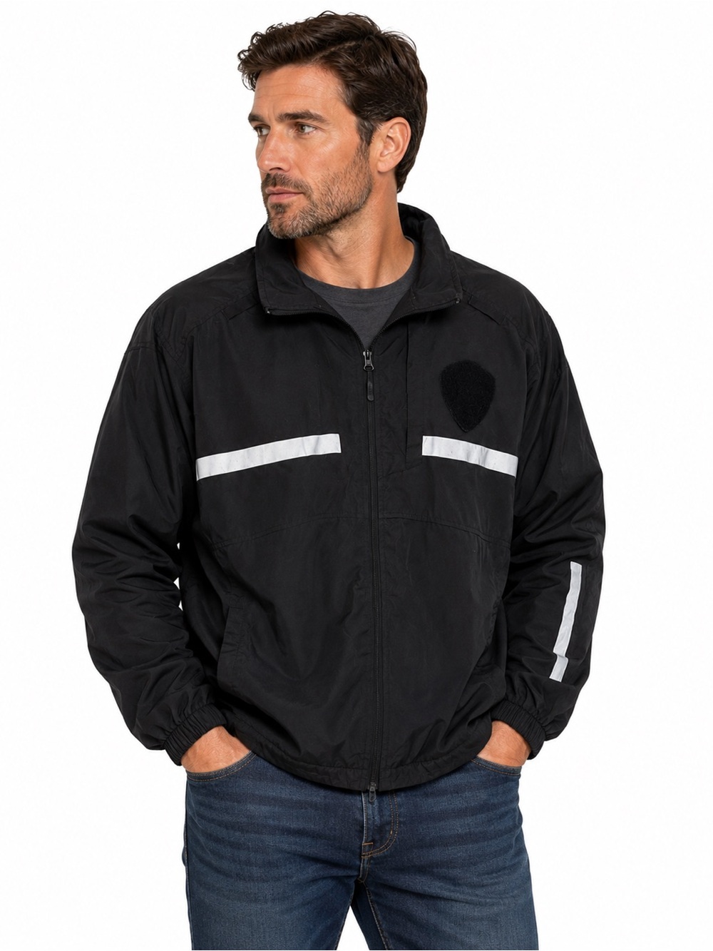 5.11 Tactical Men’s XL Black Packable Hood Reflective Windbreaker Jacket
